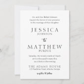 Elegant Black and White Wedding Invitation (Voorkant)