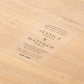 Elegant Black and White Wedding Invitation Acryl Uitnodigingen (Laagn)