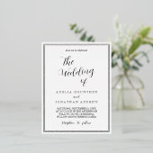 Elegant Black and White Wedding Invitation Folie Feestdagen Briefkaart (Staand Voorkant)