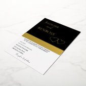 Elegant Black and white Wedding Invitation Gold Folie Uitnodiging (Gedraaid)