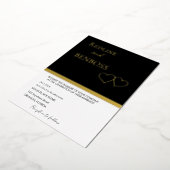 Elegant Black and white Wedding Invitation Gold Folie Uitnodiging (Gedraaid)