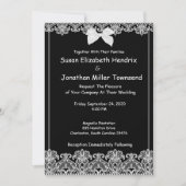 Elegant Black and White Wedding Invitation Kaart (Voorkant)