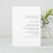 Elegant Black and White Wedding Invitation Kaart (Staand voorkant)
