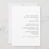 Elegant Black and White Wedding Invitation Kaart (Voorkant)