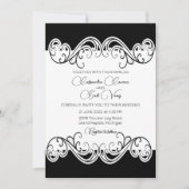 Elegant Black and White Wedding Invitation Kaart (Voorkant)
