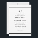 Elegant Black and White Wedding Invitation Kaart<br><div class="desc">Vier uw speciale dag met deze chique zwart-witte huwelijksuitnodiging die een perfecte balans biedt tussen tijdloze elegantie en moderne sophisticatie. Ontworpen met een minimalistische esthetiek,  is deze uitnodigende sjabloon ideaal voor koppels die een gedurfde uitspraak willen doen terwijl ze de dingen klassiek houden.</div>