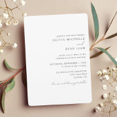 Elegant Black and White Wedding Invitation Kaart