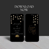 Elegant Black and White Wedding Invitation Kaart