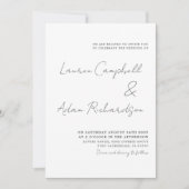 Elegant Black and White Wedding Invitation Kaart (Voorkant)