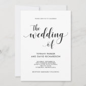 Elegant Black and White Wedding Invitation Kaart (Voorkant)