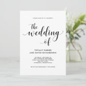 Elegant Black and White Wedding Invitation Kaart (Staand voorkant)