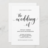 Elegant Black and White Wedding Invitation Kaart (Voorkant / Achterkant)