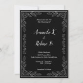 Elegant Black and White Wedding Invitation Kaart (Voorkant)