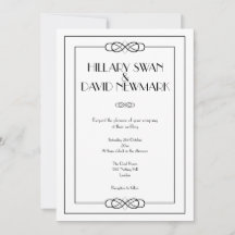 Elegant Black and White Wedding Invitation