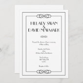Elegant Black and White Wedding Invitation Kaart (Voorkant / Achterkant)