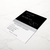 Elegant Black and white Wedding Invitation Silver Folie Uitnodiging (Gedraaid)