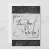 Elegant Black and White Wedding Invitations Kaart (Voorkant)