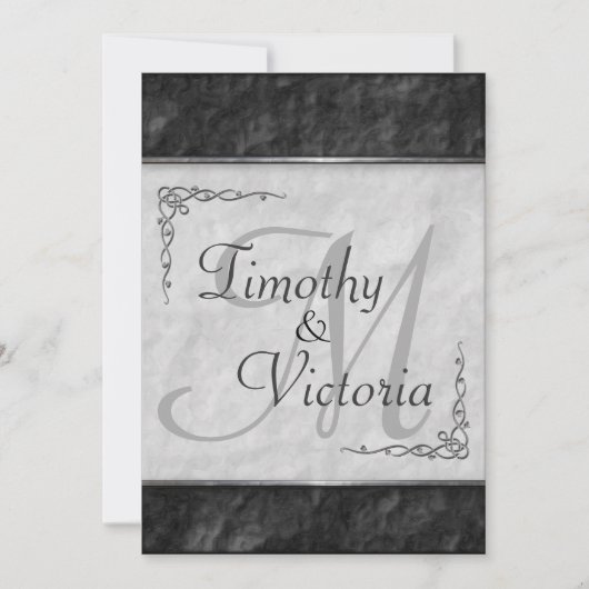 Elegant Black and White Wedding Invitations Kaart (Voorkant)