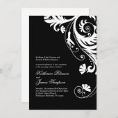 Elegant Black and White Wedding Invitations Kaart (Voorkant / Achterkant)