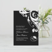 Elegant Black and White Wedding Invitations Kaart (Staand voorkant)
