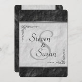 Elegant Black and White Wedding Invitations Kaart (Voorkant / Achterkant)