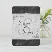 Elegant Black and White Wedding Invitations Kaart (Staand voorkant)