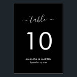 Elegant Black and White Wedding Kaart<br><div class="desc">De zwarte en witte het aantalkaart van de trouwlijst van de douane met een moderne manuscriptdoopvont. Overeenkomende objecten beschikbaar.</div>