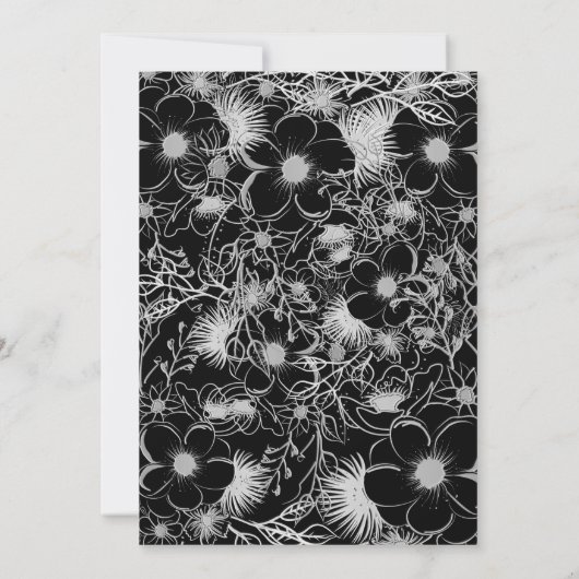  Elegant Black and White Wedding Kaart (Achterkant)