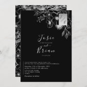  Elegant Black and White Wedding Kaart (Voorkant / Achterkant)