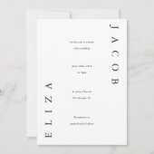 Elegant Black and White Wedding Kaart (Voorkant)