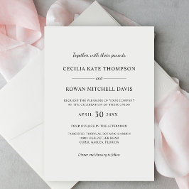 Elegant Black and White Wedding Kaart