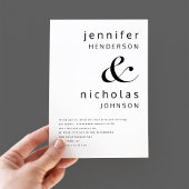 Elegant Black and White Wedding Kaart