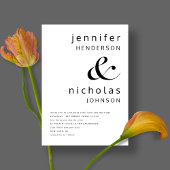 Elegant Black and White Wedding Kaart