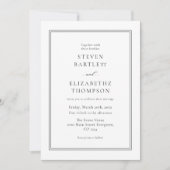 Elegant Black and White Wedding Kaart (Voorkant)