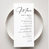 Elegant Black and White Wedding Menu