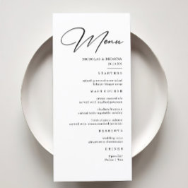 Elegant Black and White Wedding Menu