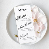 Elegant Black and White Wedding Menu Card