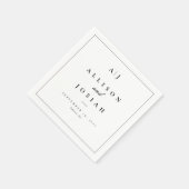 Elegant Black and White Wedding Napkins Servet (Hoek)