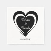 Elegant Black and White Wedding Napkins Servet (Voorkant)