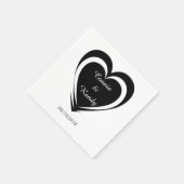 Elegant Black and White Wedding Napkins Servet (Hoek)