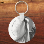 Elegant Black and White Wedding Napkins Sleutelhanger (Voorkant)