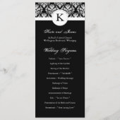 Elegant Black and White Wedding Program Programmakaart (Voorkant)