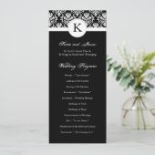 Elegant Black and White Wedding Program Programmakaart (Staand voorkant)