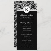 Elegant Black and White Wedding Program Programmakaart (Voorkant / Achterkant)