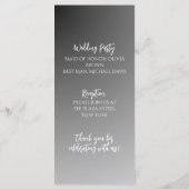 Elegant Black And White Wedding Programmakaart (Achterkant)