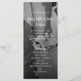 Elegant Black And White Wedding Programmakaart
