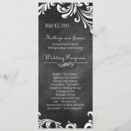 Elegant Black and White Wedding Programs Programmakaart