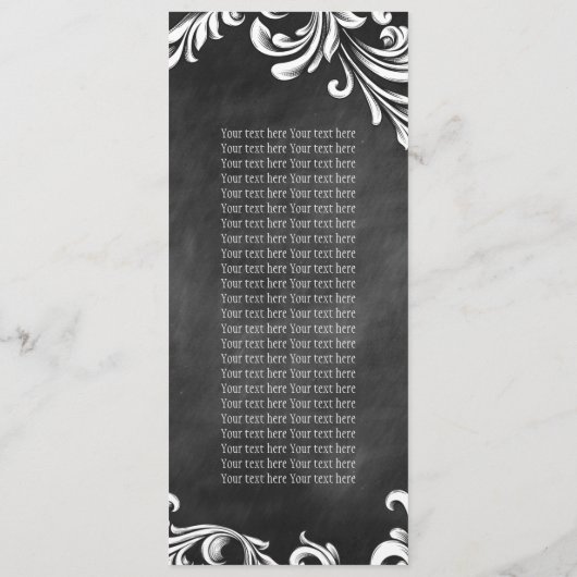 Elegant Black and White Wedding Programs Programmakaart (Achterkant)
