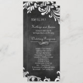Elegant Black and White Wedding Programs Programmakaart (Voorkant / Achterkant)