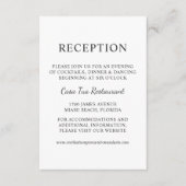 Elegant Black and White Wedding Reception Informatiekaartje (Voorkant)